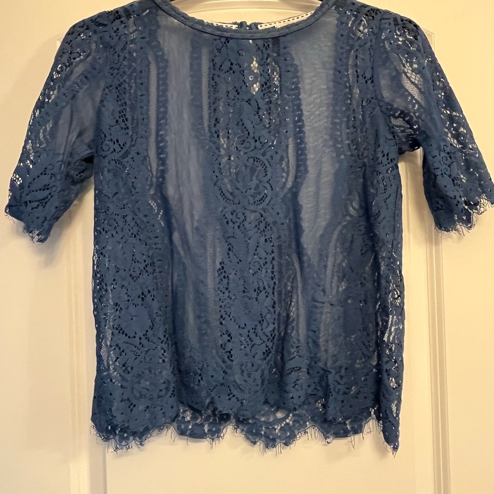 Rewind Blue Lace Blouse